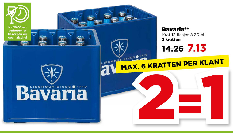 Bavaria   krat bier folder aanbieding bij  Plus - details