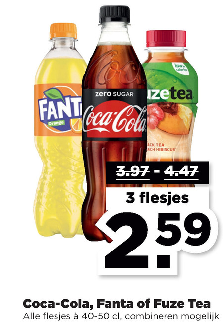 Fanta   cola, frisdrank folder aanbieding bij  Plus - details