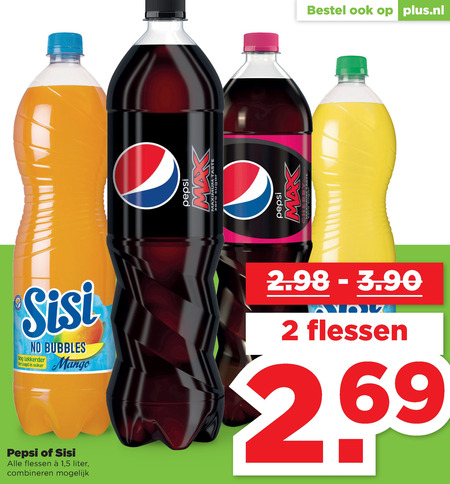 Sisi   frisdrank, cola folder aanbieding bij  Plus - details