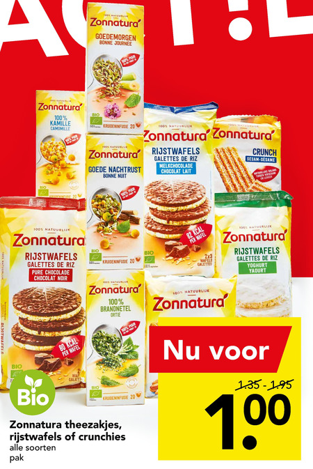 Zonnatura   thee, rijstwafels folder aanbieding bij  Deen - details