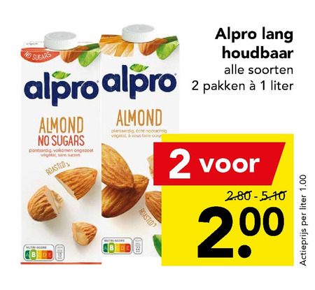 Alpro   soja melk folder aanbieding bij  Deen - details