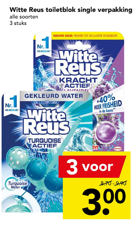 Witte Reus   toiletblok folder aanbieding bij  Deen - details