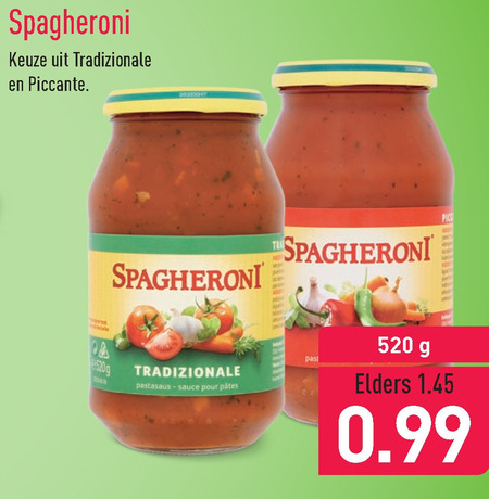Spagheroni   pastasaus folder aanbieding bij  Aldi - details
