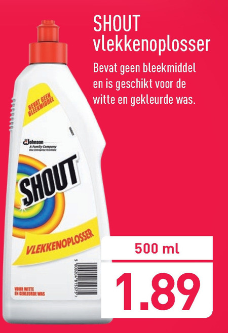 Shout   vlekkenverwijderaar folder aanbieding bij  Aldi - details