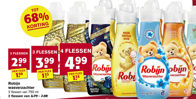 Robijn   wasverzachter folder aanbieding bij  Hoogvliet - details