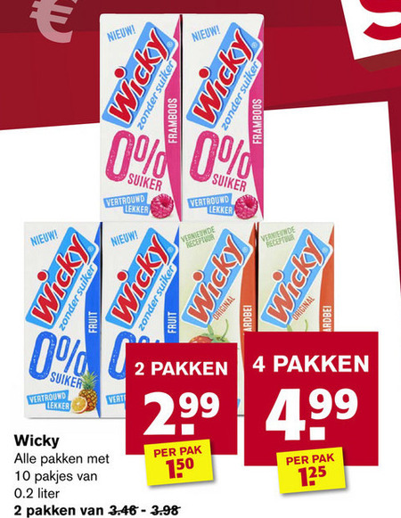 Wicky   fruitdrank folder aanbieding bij  Hoogvliet - details