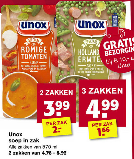 Unox   soep folder aanbieding bij  Hoogvliet - details