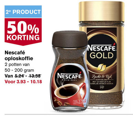 Nescafe   oploskoffie folder aanbieding bij  Hoogvliet - details