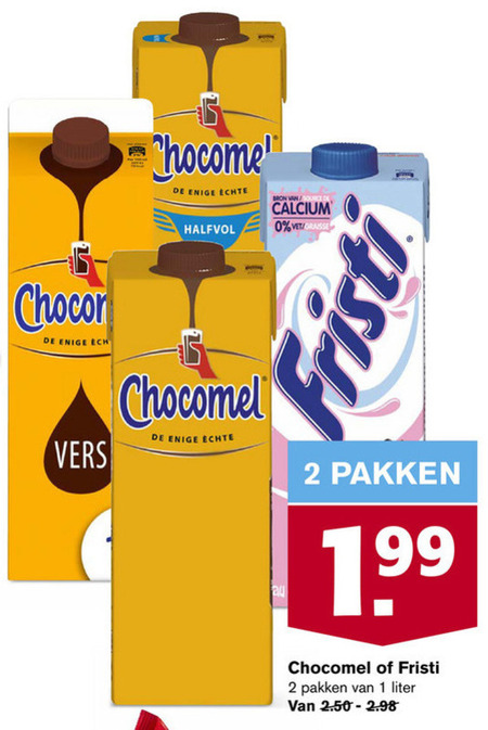 Chocomel   chocolademelk, drinkyoghurt folder aanbieding bij  Hoogvliet - details