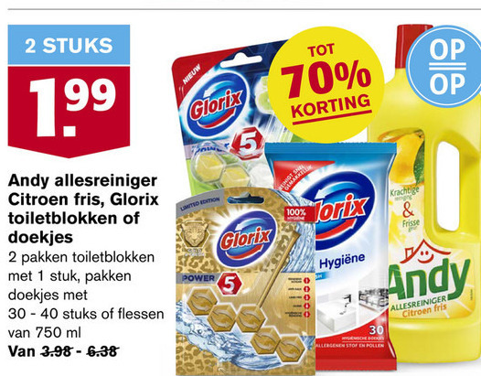 Andy   toiletblok, allesreiniger folder aanbieding bij  Hoogvliet - details