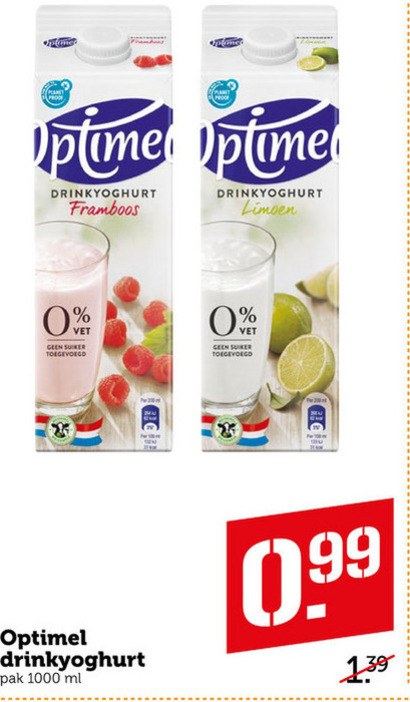 Optimel   drinkyoghurt folder aanbieding bij  Coop - details