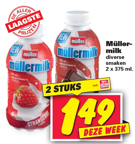 Mullermilk   chocolademelk folder aanbieding bij  Nettorama - details