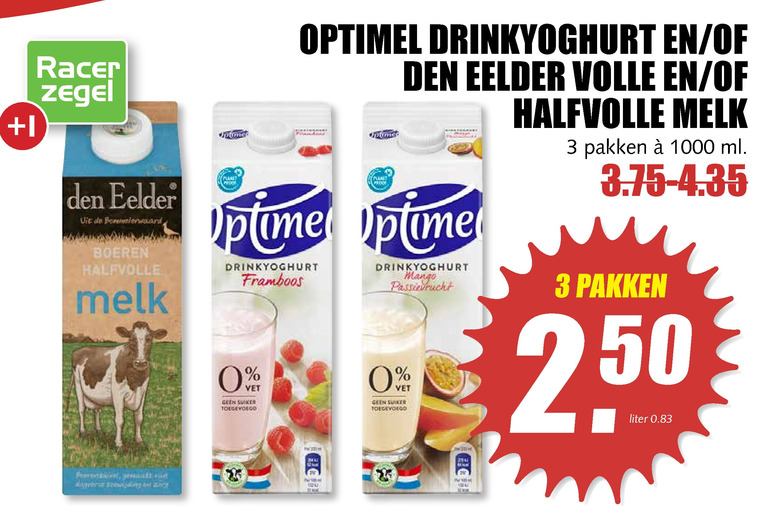 Den Eelder   drinkyoghurt, melk folder aanbieding bij  MCD Supermarkt Basis - details