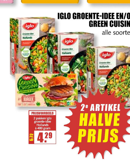 Iglo   diepvriesgroente, vegetarisch folder aanbieding bij  MCD Supermarkt Basis - details