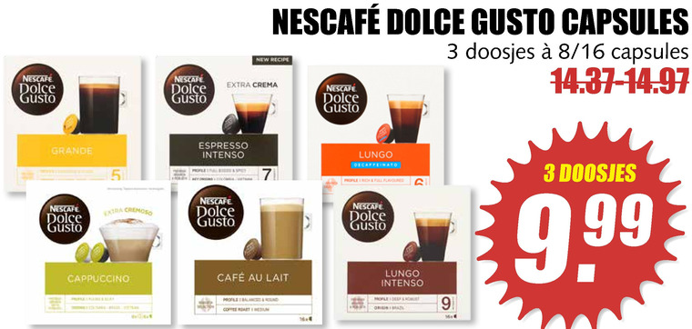 Nescafe   dolce gusto capsules folder aanbieding bij  MCD Supermarkt Basis - details