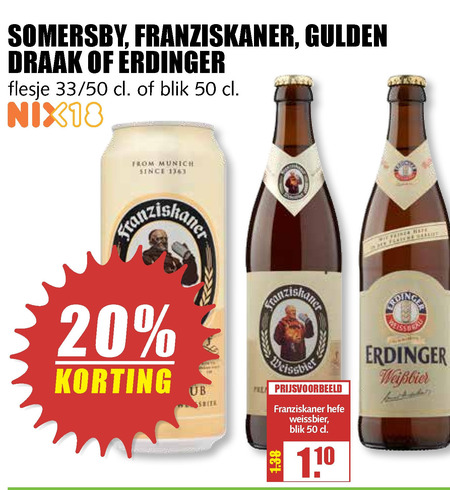 Erdinger   witbier, speciaalbier folder aanbieding bij  MCD Supermarkt Basis - details