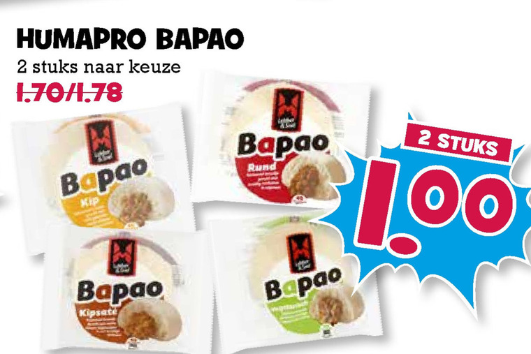 Humapro   bapao broodje folder aanbieding bij  Boons Markt - details