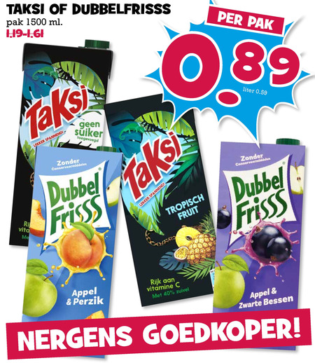 Taksi   fruitdrank folder aanbieding bij  Boons Markt - details