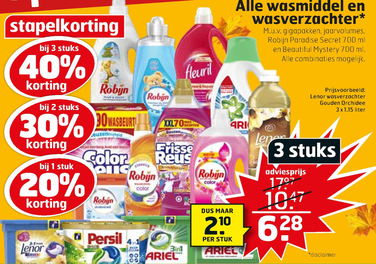 Alle merken   wasmiddel, wasverzachter folder aanbieding bij  Trekpleister - details