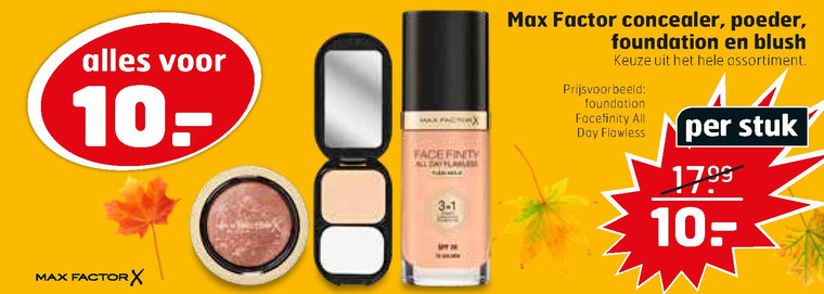 Max Factor   foundation, gezichtspoeder folder aanbieding bij  Trekpleister - details