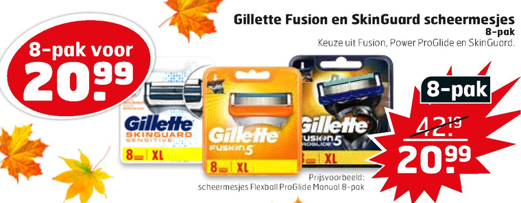 Gillette   scheermesjes folder aanbieding bij  Trekpleister - details