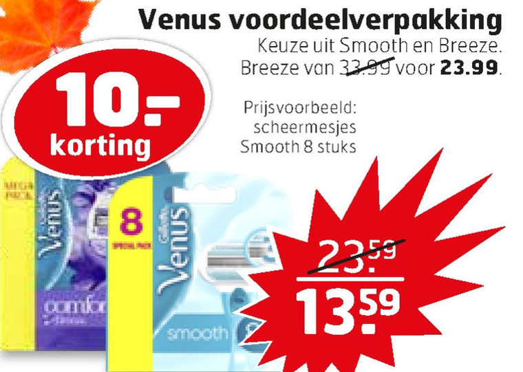 Gillette Venus   dames scheermesje folder aanbieding bij  Trekpleister - details