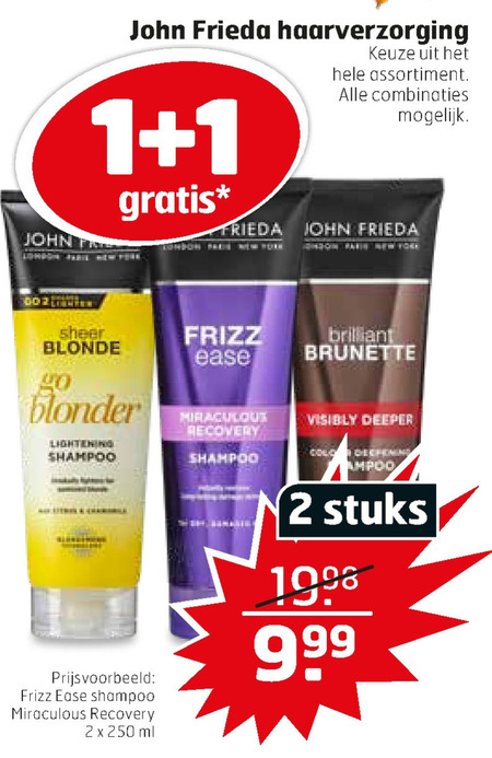 John Frieda   conditioner, haarverzorging folder aanbieding bij  Trekpleister - details