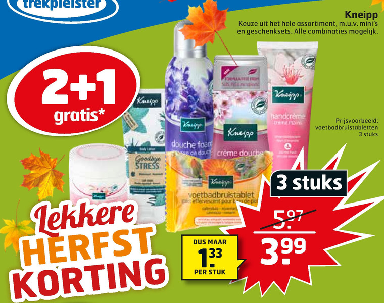 Kneipp   huidolie, douchegel folder aanbieding bij  Trekpleister - details