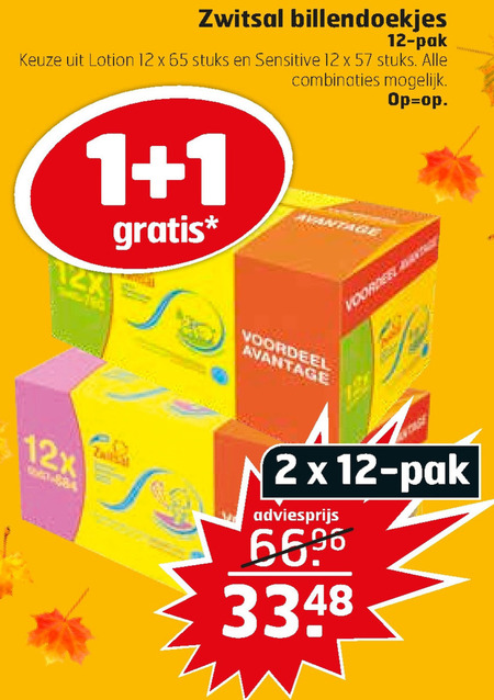 Zwitsal   billendoekjes folder aanbieding bij  Trekpleister - details