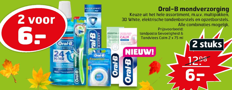 Oral-B   mondwater, flosdraad folder aanbieding bij  Trekpleister - details