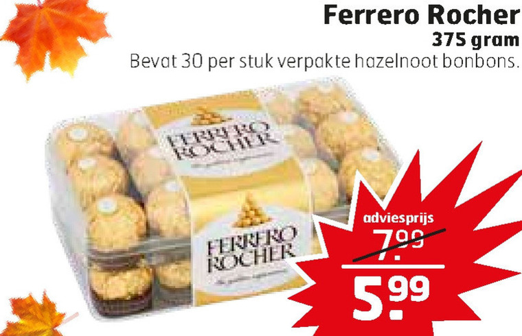 Ferrero Rocher   chocolade folder aanbieding bij  Trekpleister - details