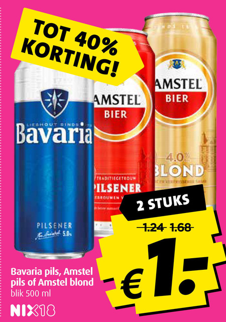 Amstel   blikje bier folder aanbieding bij  Boni - details