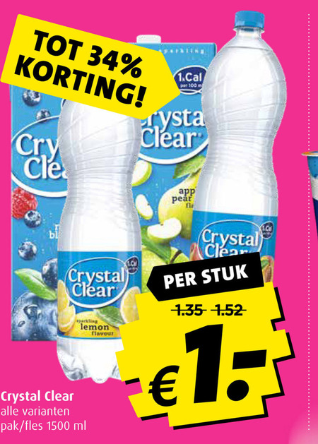 Crystal Clear   fruitdrank folder aanbieding bij  Boni - details