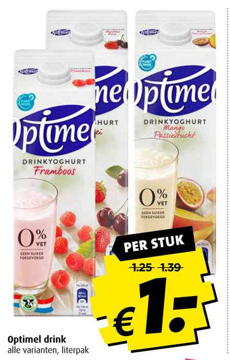 Optimel   drinkyoghurt folder aanbieding bij  Boni - details