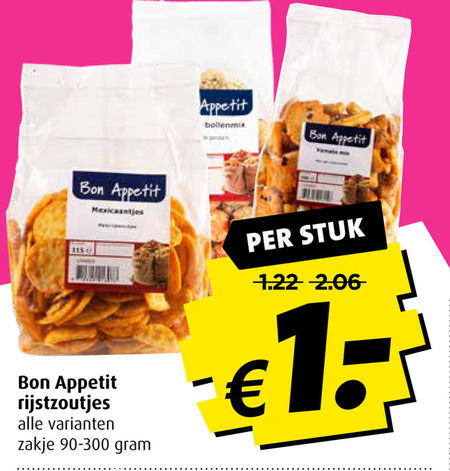 Bon Appetit   rijstzoutjes folder aanbieding bij  Boni - details