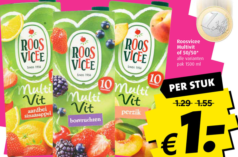 Roosvicee   fruitdrank folder aanbieding bij  Boni - details