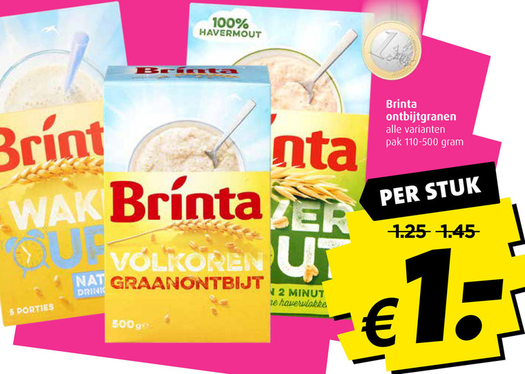 Brinta   havermout folder aanbieding bij  Boni - details