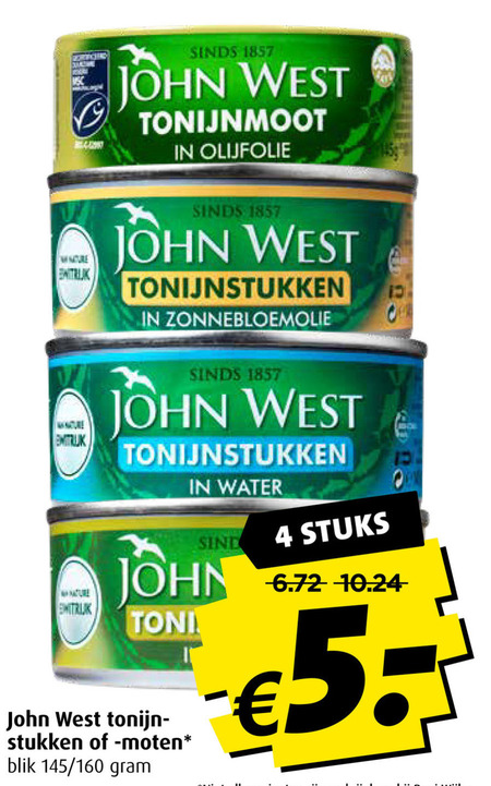 John West   tonijn in blik folder aanbieding bij  Boni - details