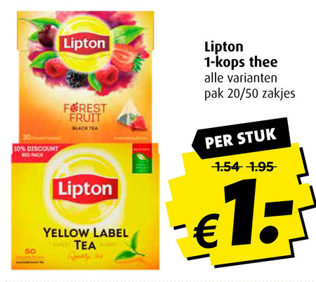 Lipton   thee folder aanbieding bij  Boni - details