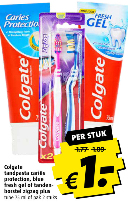 Colgate   tandenborstel, tandpasta folder aanbieding bij  Boni - details