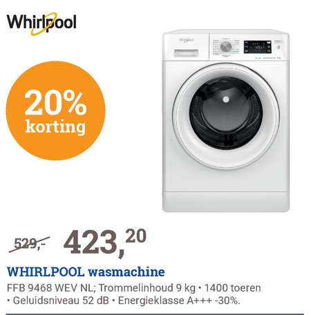 Whirlpool   wasmachine folder aanbieding bij  BCC - details