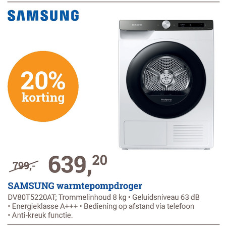 Samsung   warmtepompdroger folder aanbieding bij  BCC - details