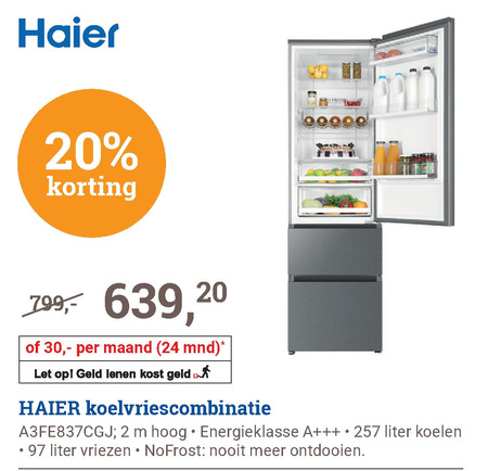 Haier   koelvriescombinatie folder aanbieding bij  BCC - details