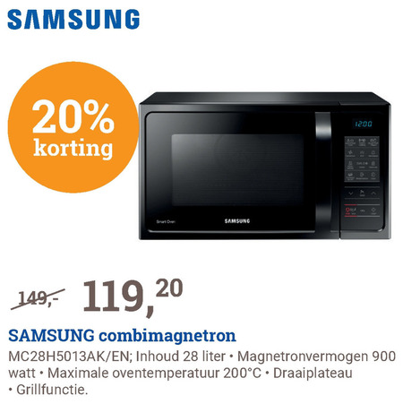 Samsung   combimagnetron folder aanbieding bij  BCC - details