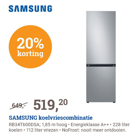 Samsung   koelvriescombinatie folder aanbieding bij  BCC - details