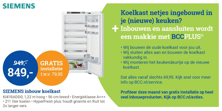 Siemens   inbouwvaatwasser folder aanbieding bij  BCC - details