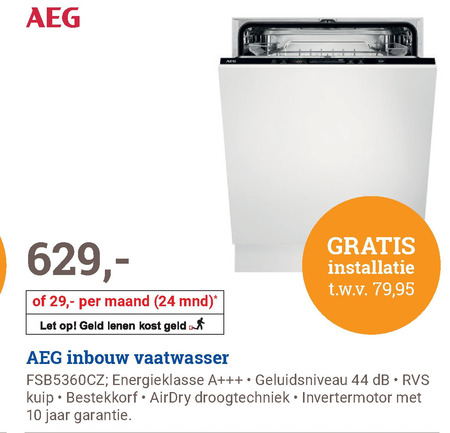 AEG   inbouwvaatwasser folder aanbieding bij  BCC - details