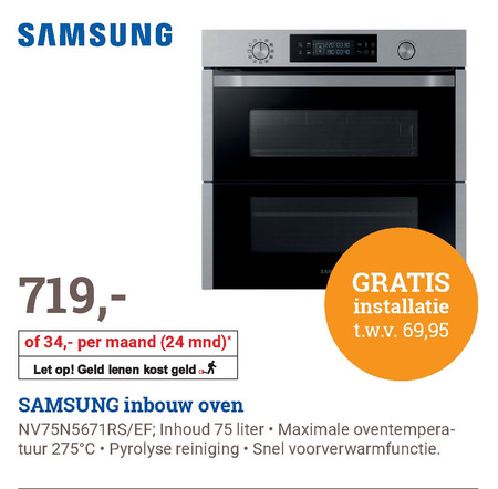 Samsung   inbouwoven folder aanbieding bij  BCC - details