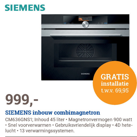 Siemens   inbouwmagnetron folder aanbieding bij  BCC - details