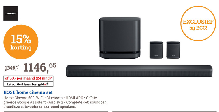 Bose   soundbar folder aanbieding bij  BCC - details